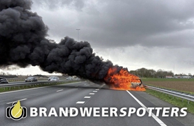 Autobrand A27 rechts thv hectometerpaal 24,0 nabij Hank