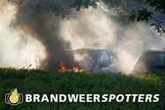 Autobrand Sluisweg in Dongen