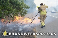 Bermbrand (middel brand) A58 rechts thv hectometerpaal 48,0 nabij Gilze