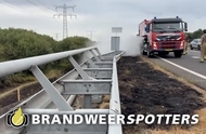 Bermbrand (middel brand) St. Antoinedijk in Oud Gastel