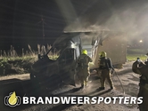 Vrachtwagen in brand BST A16 Li in Zevenbergschen Hoek