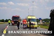 Melding Ongeval wegvervoer (Soort THV: Zware THV) A58 Re 46,4 in Tilburg