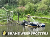 Schip in brand Zijkgat in Drimmelen