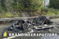 Autobrand A58 links thv hectometerpaal 60,9 nabij Breda