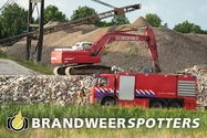 Buitenbrand (middel brand) industrie Recycling Dongen de Leest in Dongen