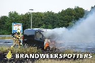 Voertuig in brand A58 Re 49,9 in Gilze