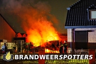 Brand bijgebouw (middel brand) Plukmadeseweg in Made